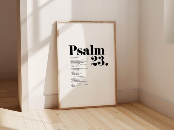 Psalm 23 Minimalist Scripture Poster, Christian Decor