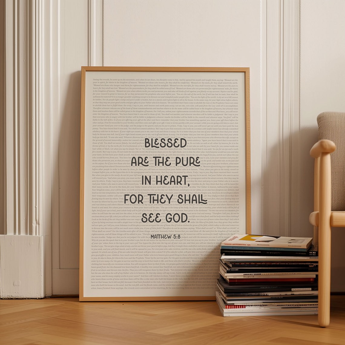 Matthew 5 8 Blessed Are The Pure In Heart Beatitudes Serif Poster - Image 4