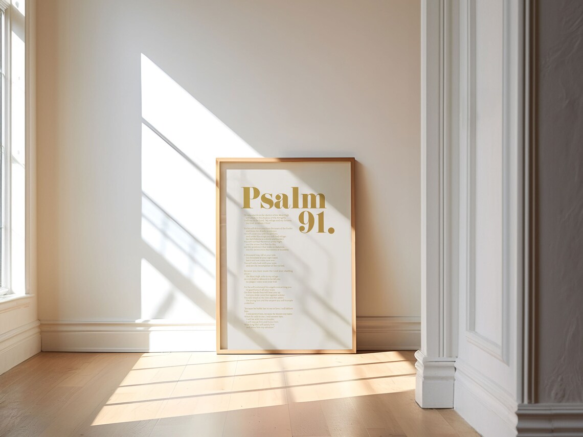 Psalm 91 Scripture Art, Minimalist Poster - Image 5