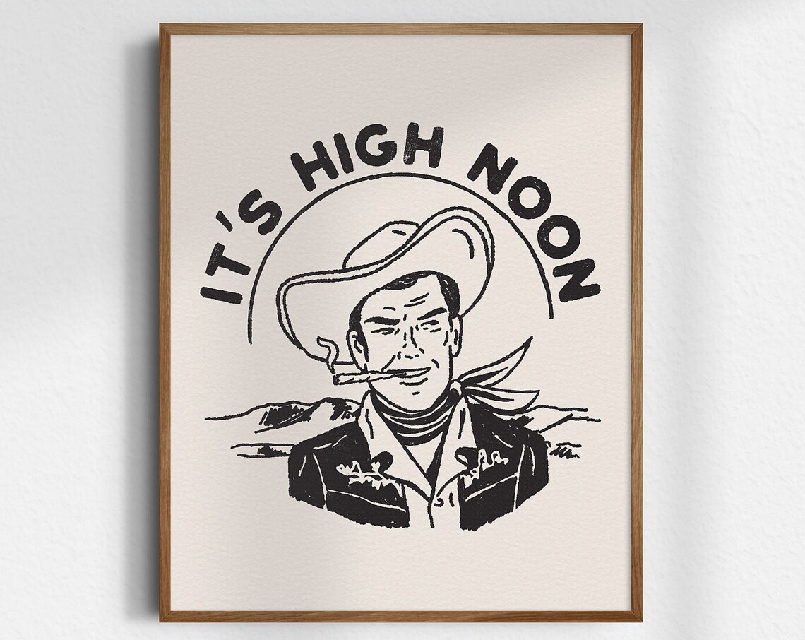 Its High Noon Vintage Black Cowboy Portrait Western Art Poster