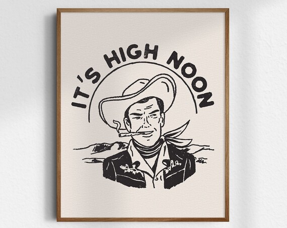 Its High Noon Vintage Black Cowboy Portrait Western Art Poster