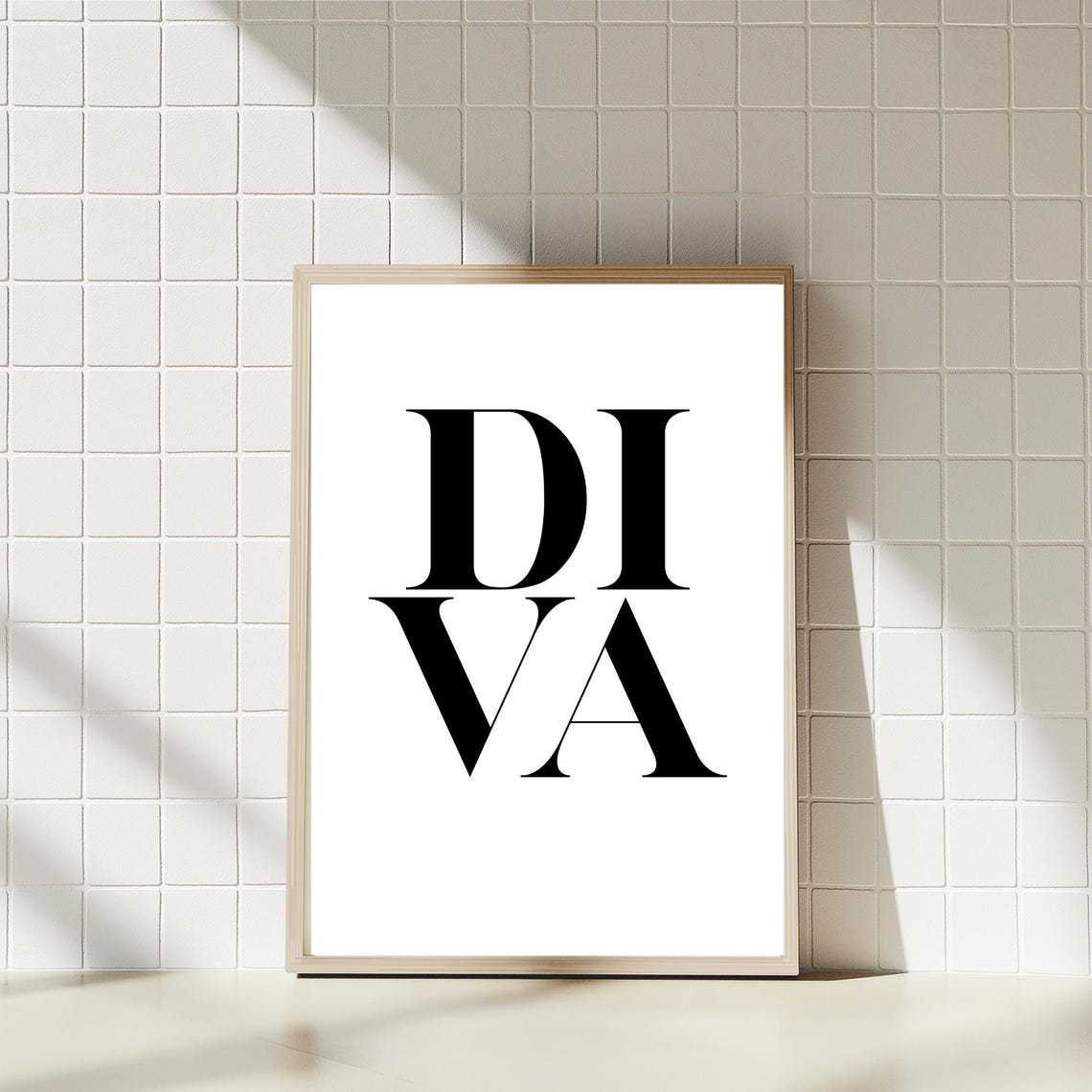 Diva Black And White Typography Minimalist Statement Art Print
