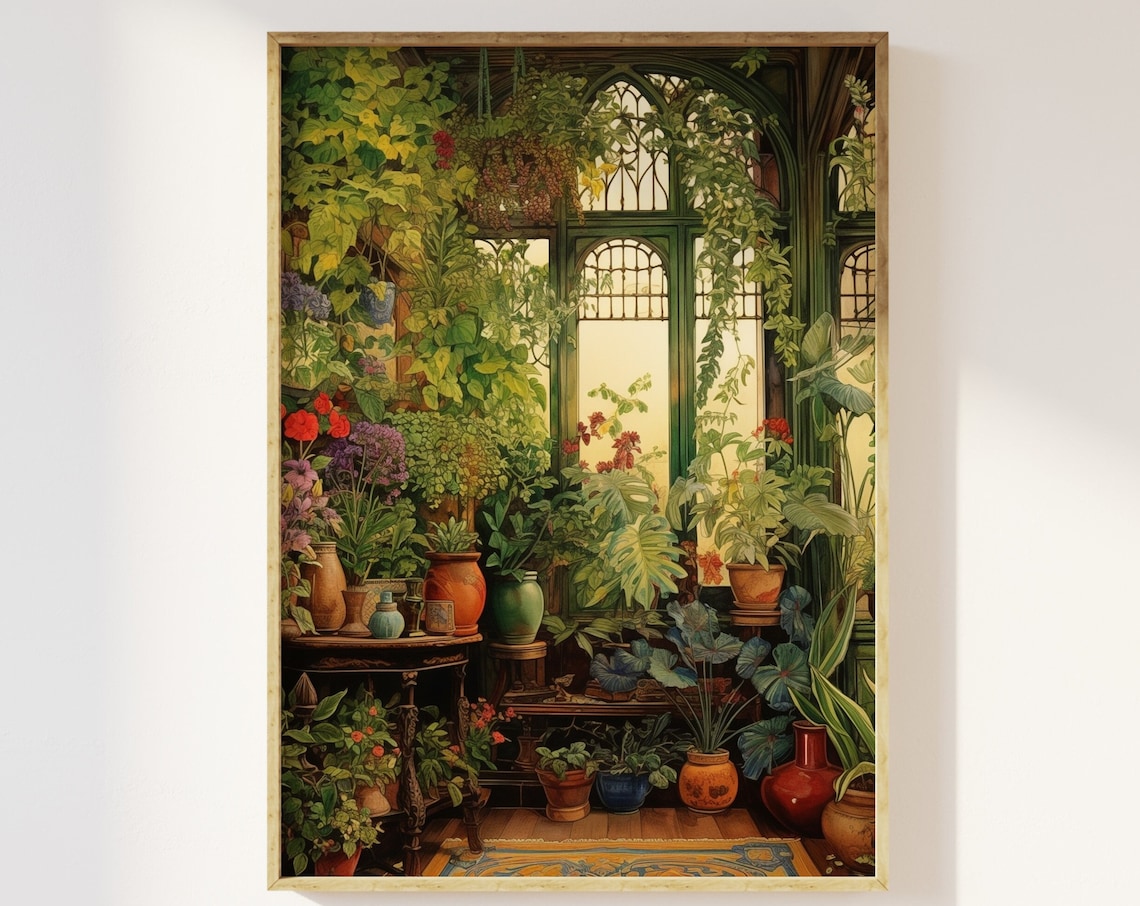 Botanical Bohemian Houseplants Art Print