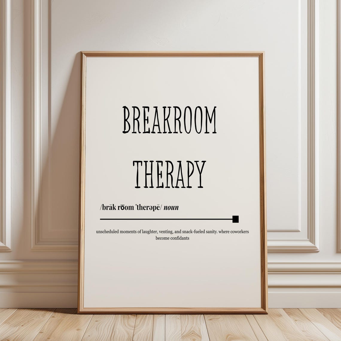 Breakroom Therapy Wall Art Funny Office For Coworkers Snack Break Quote Work Humor Cubicle Decor