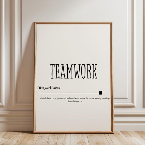 Teamwork Wall Art Funny Office Decor Coworker Gift Collaboration Quote Cubicle Or Workplace Inspiration