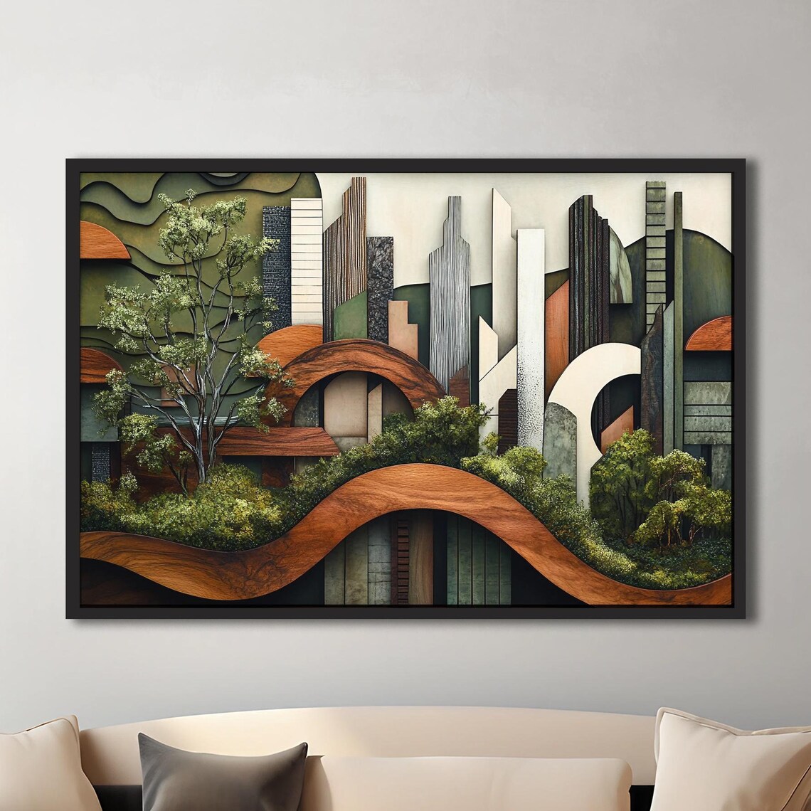 Abstract Wood Grain Art Print, Earthy Modern Decor