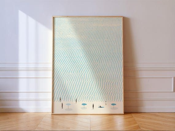 Minimalist Beach Art Print, Coastal Wall Decor