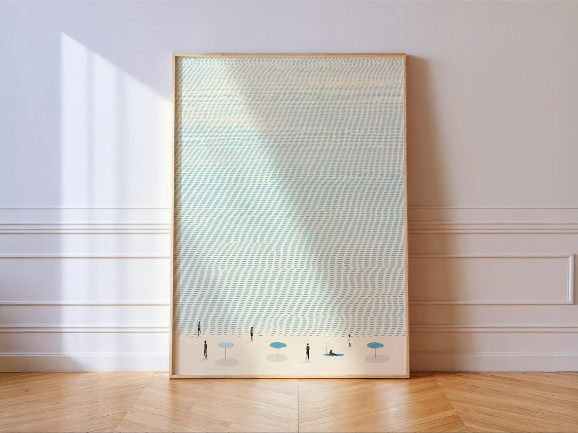 Minimalist Beach Art Print, Coastal Wall Decor