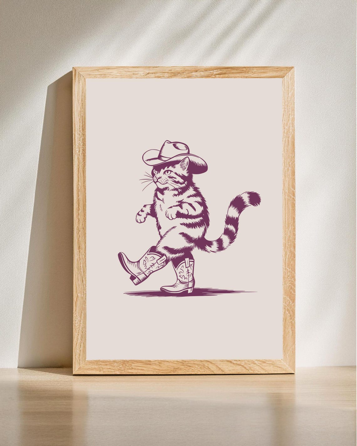 Cowboy Cat Retro Western Art Print
