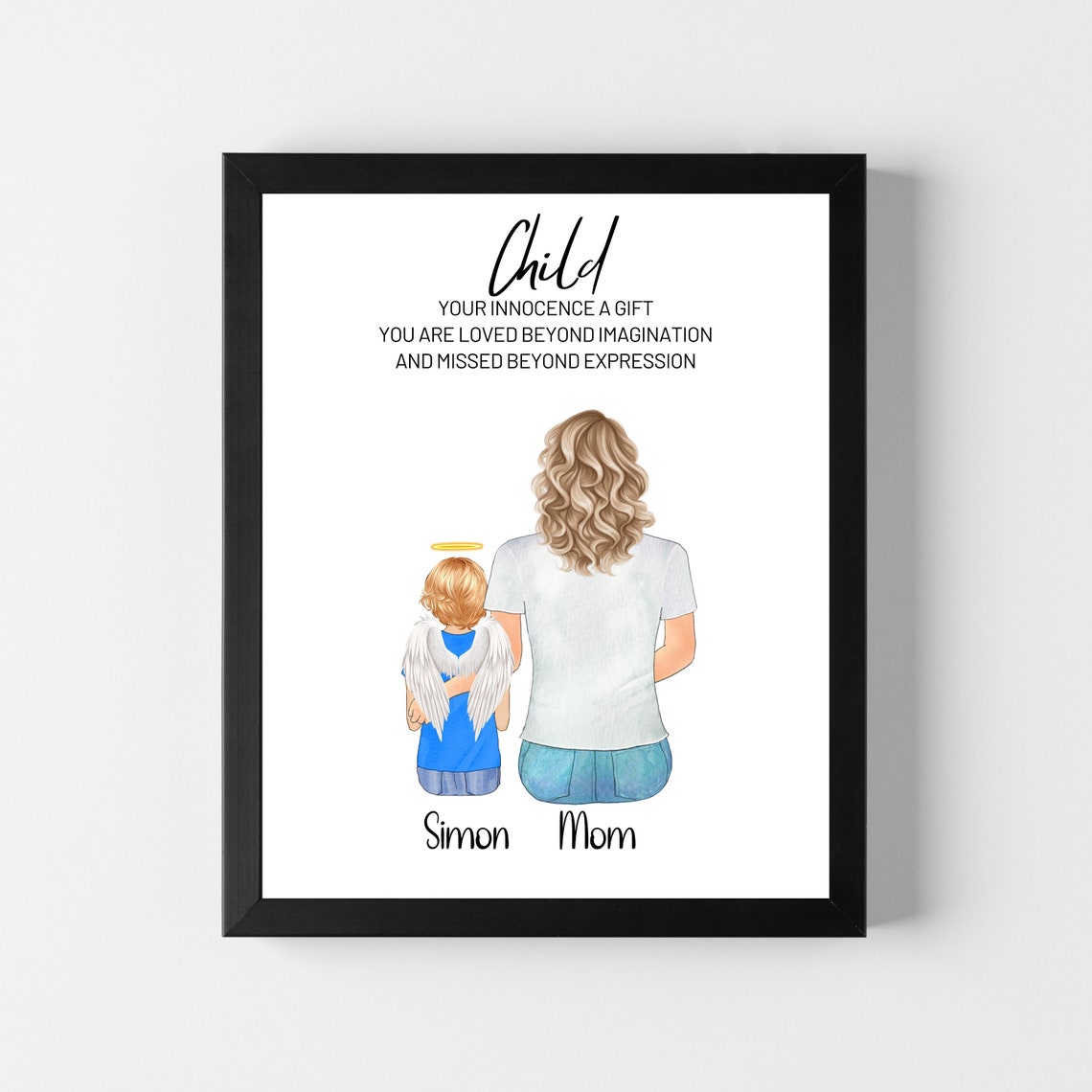 Child Loss Memorial Angel Remembrance Sympathy Gift For Mom Print
