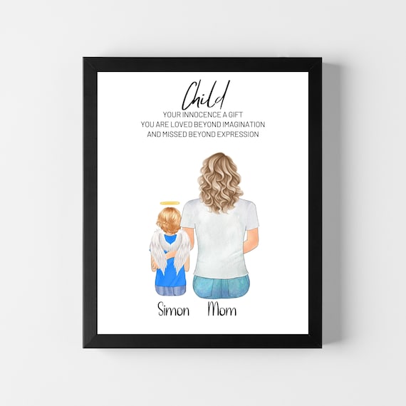Child Loss Memorial Angel Remembrance Sympathy Gift For Mom Print