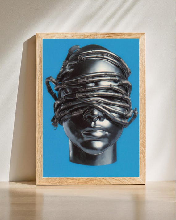 Futuristic Cyber Sculpture Modern Abstract Art Industrial Home Decor Scifi Inspired Wall