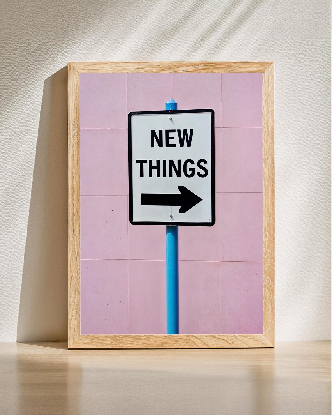 New Things Poster Positive Change Decor Motivational Sign Print Retro Minimalist Style Modern Typography