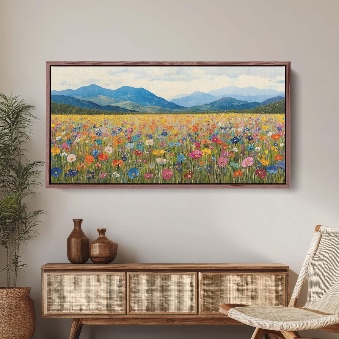 Natures Peak Mountain Wildflowers Scenic Landscape