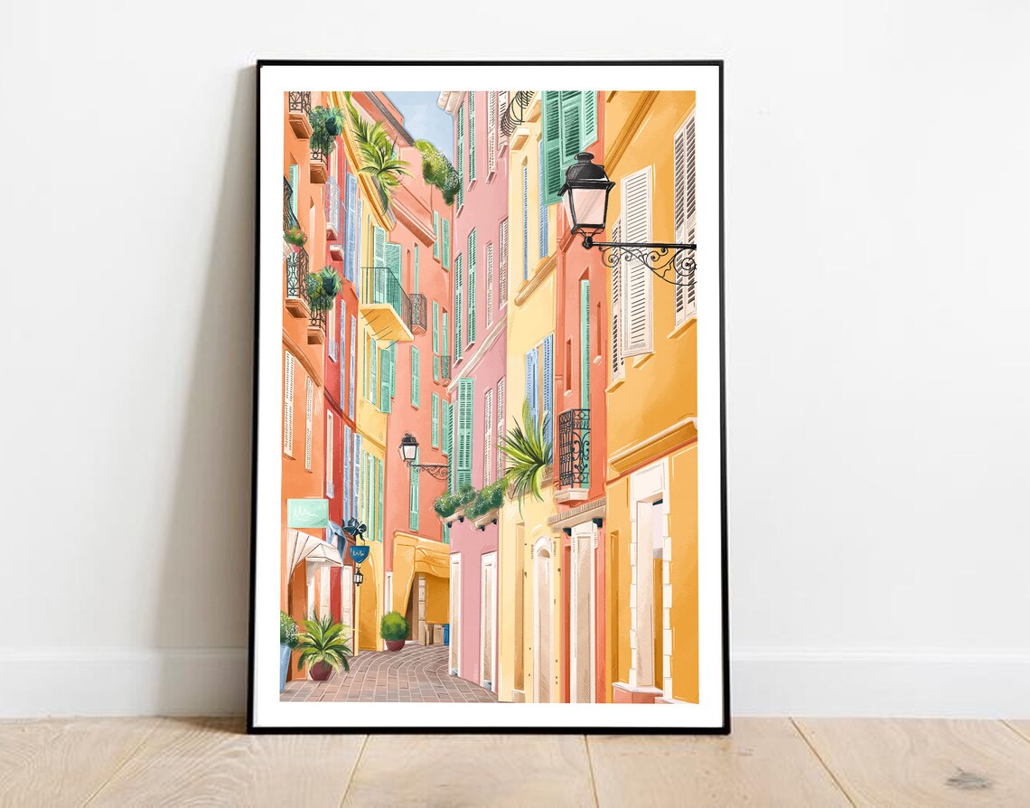 Monaco Travel Poster Art Print, Europe Decor