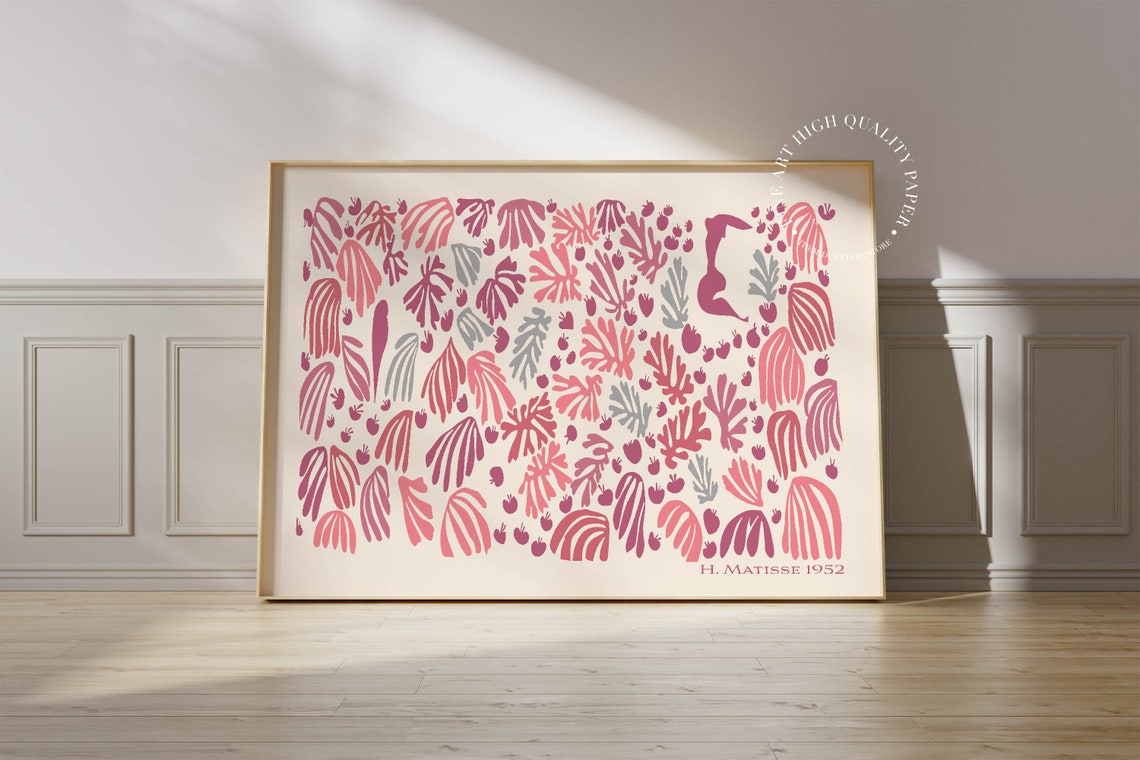 Henri Matisse Pink Leaf Pattern 1952 Botanical Cutout Poster