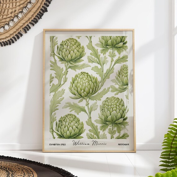 Artichoke Kitchen Print William Morris Botanical Wall Art Cooking Decor Printed On Luxury Paper