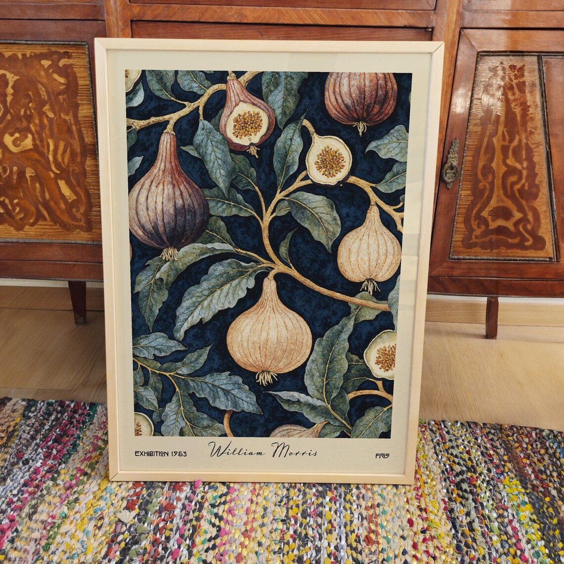 William Morris Style Fig Botanical Vintage Exhibition 1953 Art Poster - Image 3