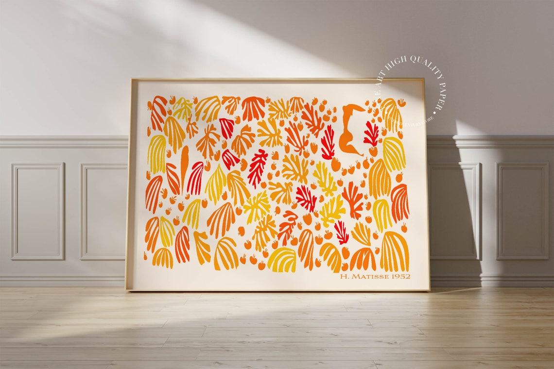 Henri Matisse Orange Leaf Pattern 1952 Botanical Cutout Poster
