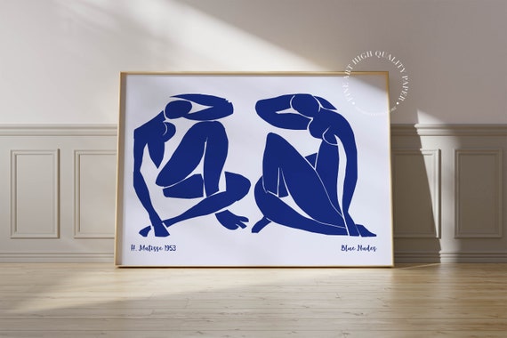 Blue Abstract Wall Art Henri Matisse Print Nudes 1953 Mid Century Modern Poster