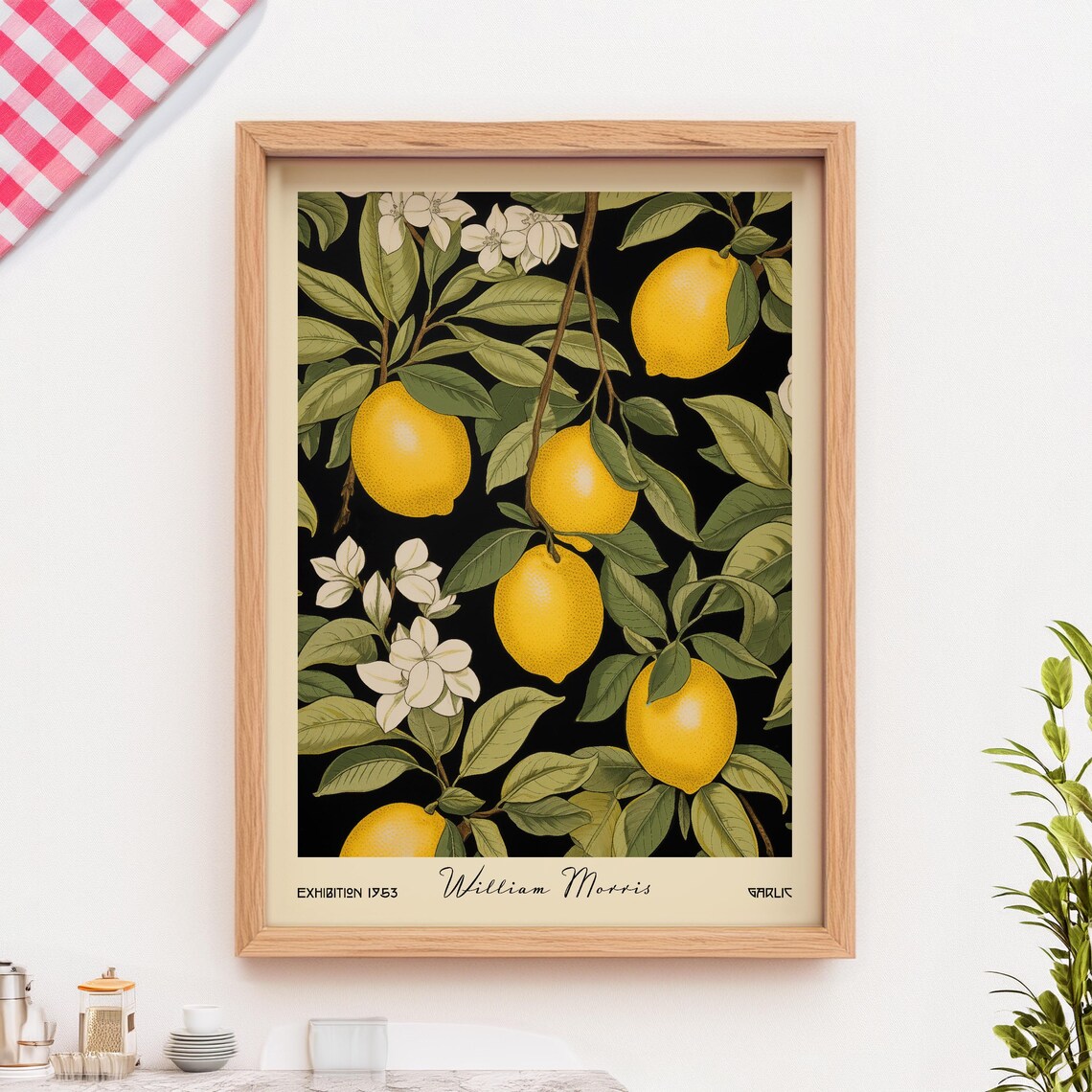 Lemon Kitchen Print William Morris Botanical Wall Art Fruit Decor Printed On Luxury Paper - Image 2