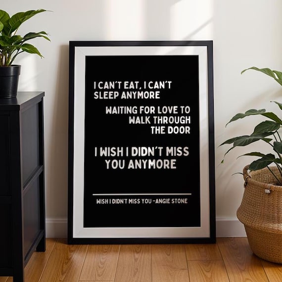 Angie Stone Wish I Didn't Miss You Black Soul Lyric Art Poster