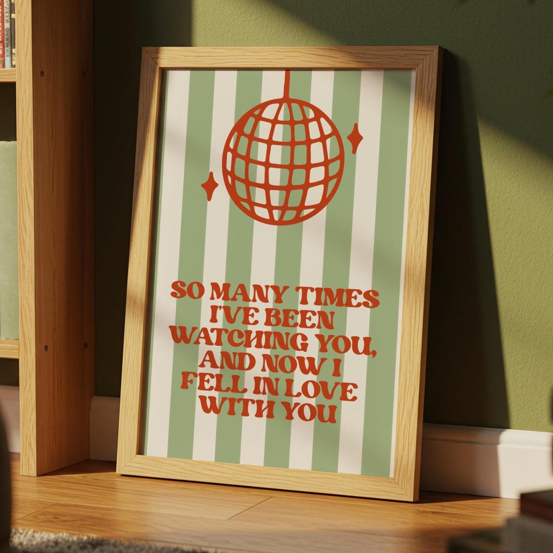 Fell In Love With You Disco Lyric Quote Retro Groovy Wall Art