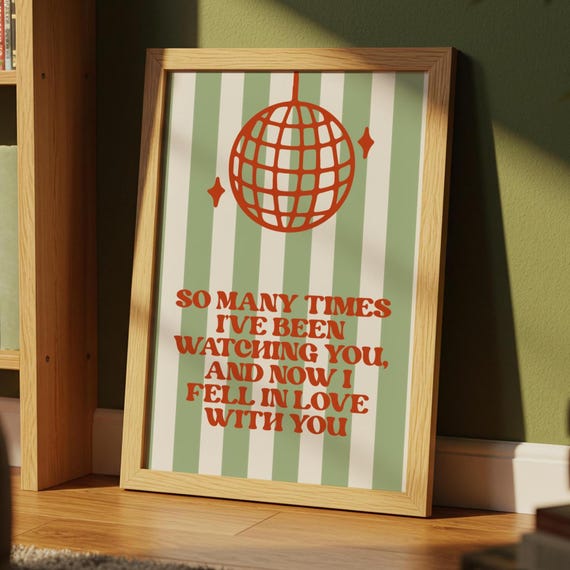 So Many Times Silver Disco Ball Wall Print Ibiza Colourful Funny Cute Birthday Art Gift Unique Funky House Music Poster