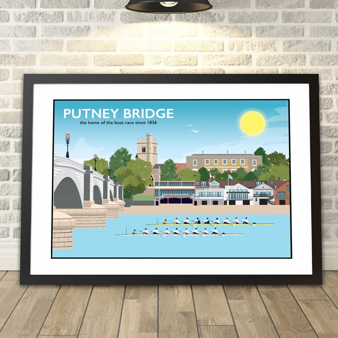 Putney Bridge Boat Race London Travel Poster