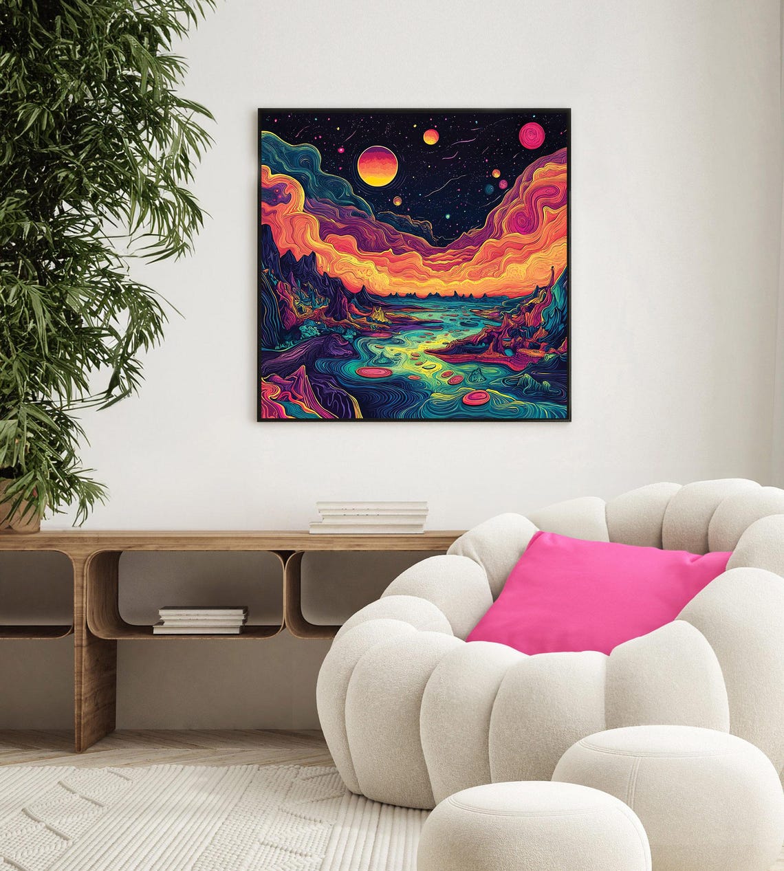 Psychedelic Alien Valley Planets Colorful Space Landscape Poster - Image 4