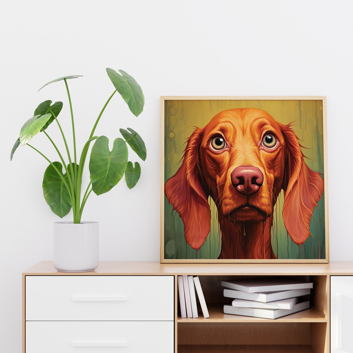 Painting Of Hungarian Vizsla Dog Framed Poster Dog Wall Art Dog Lovers Poster Wall Hanging Home Decoration Portrait Of Vizsla Dog - Image 5