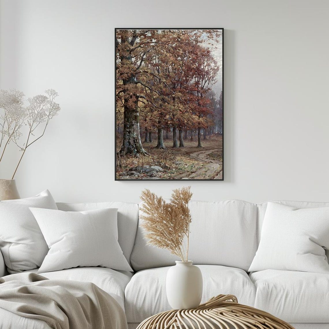 Autumn Forest With Winding Path Tall Trees Fall Foliage Poster - Image 5