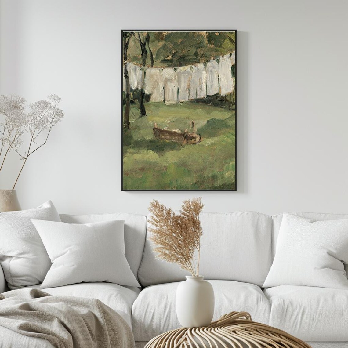 Laundry Day Clothesline Vintage Farmhouse Garden Scene Poster - Image 5