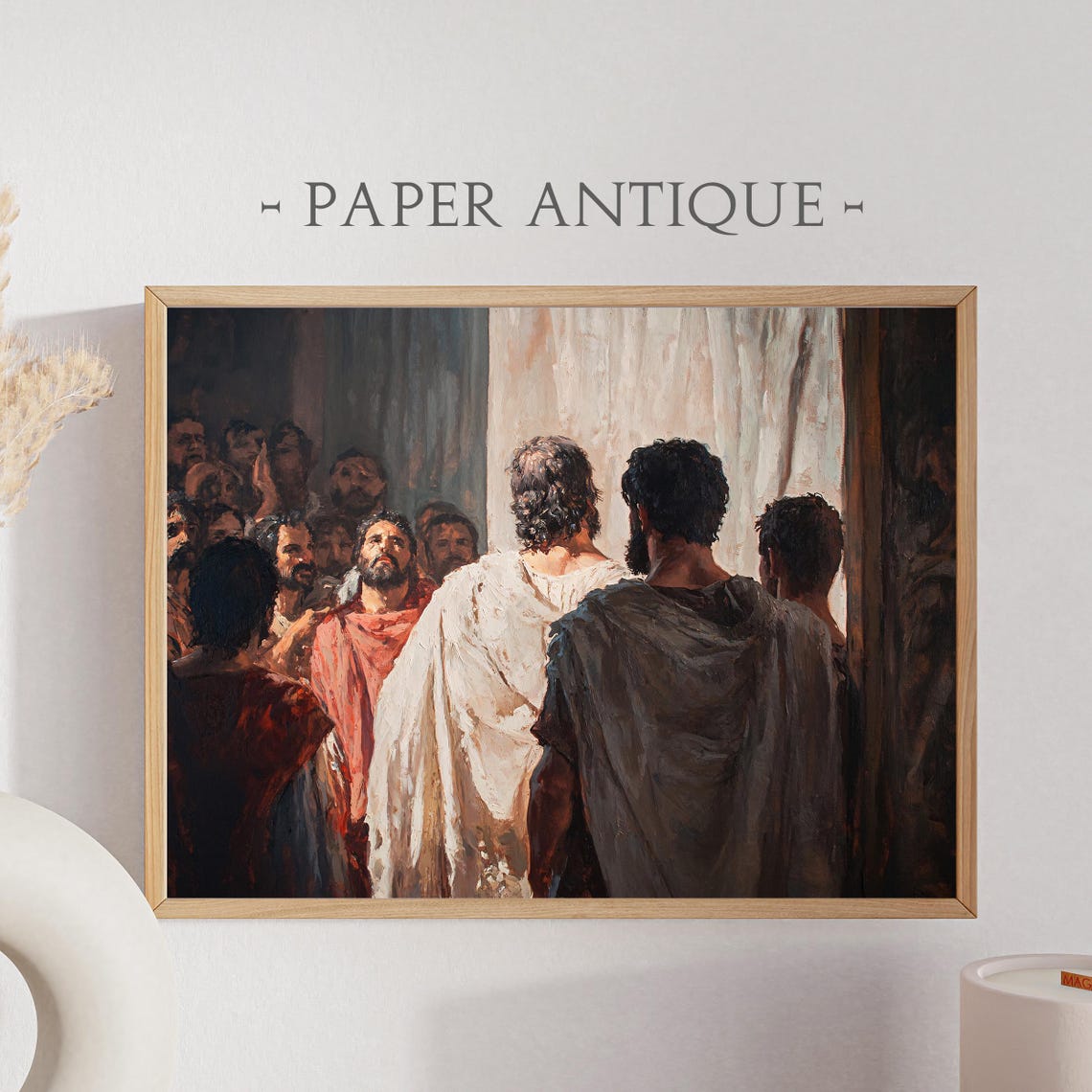 Jesus Disciples Crowd Biblical Scene Classic Christian Art Poster