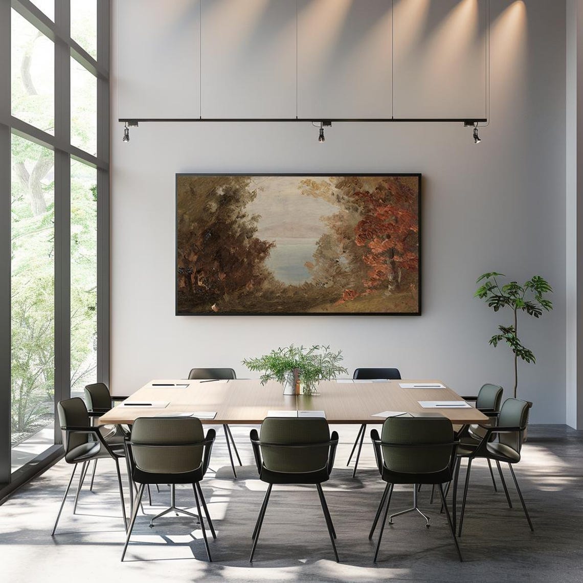 Autumn Forest Lake View Vintage Fall Foliage Landscape Poster - Image 3