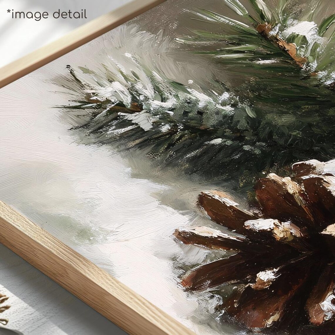 Snowy Pinecones With Evergreen Branches, Victorian Style - Image 4