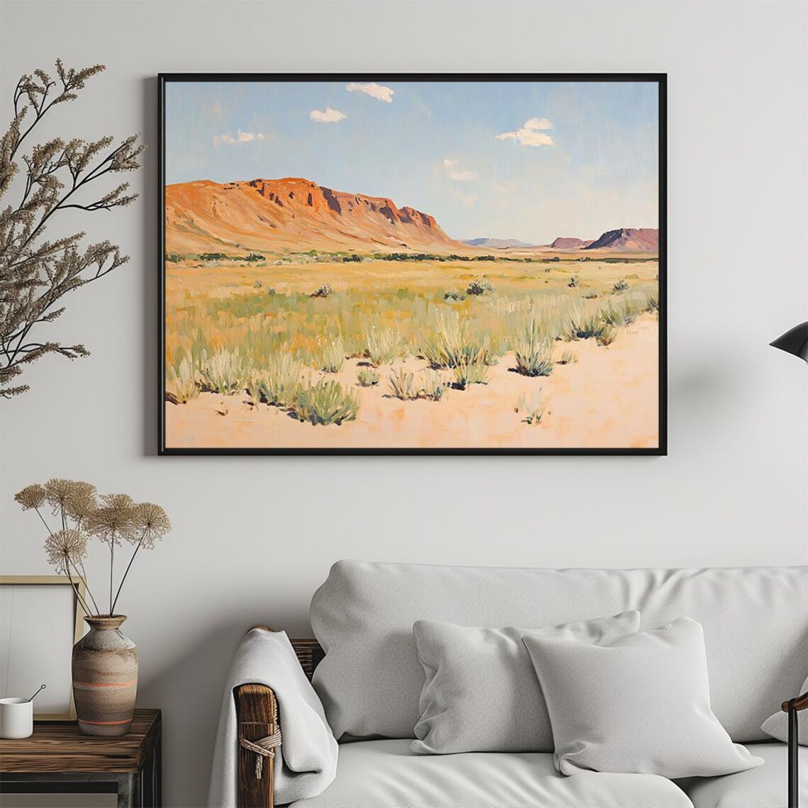Southwest Desert Red Rock Mesa Golden Plains Painting Poster - Image 5