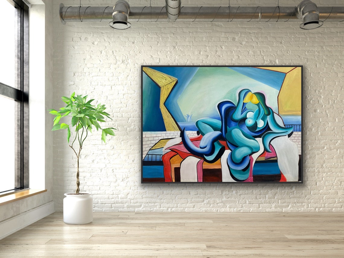 Romantic Couple Painting Erotic Art Painting Nude Art Figurative Painting Unique Style Of Badarny Colorful Painting - Image 4