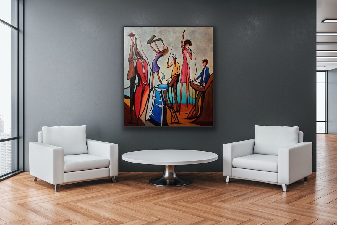 Music Abstract Violin Art Print, Modern Figurative - Image 4