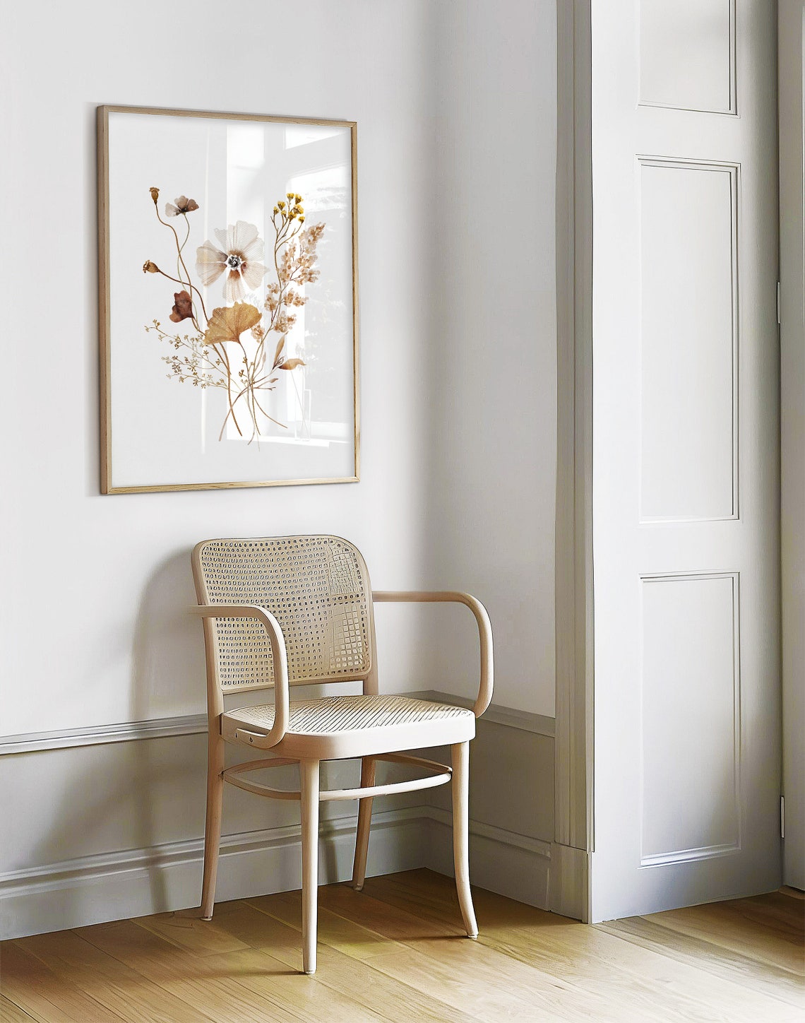 Dried Wildflowers Pressed Botanical Beige Neutral Boho Floral Poster - Image 2