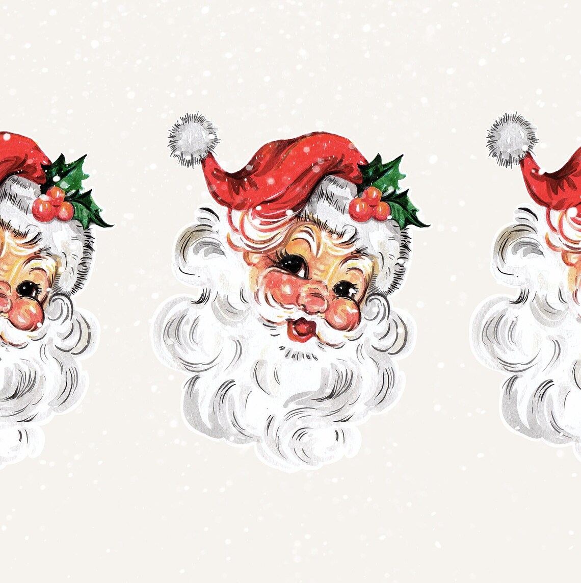 Vintage Santa Claus Christmas TV Art Print - Image 2