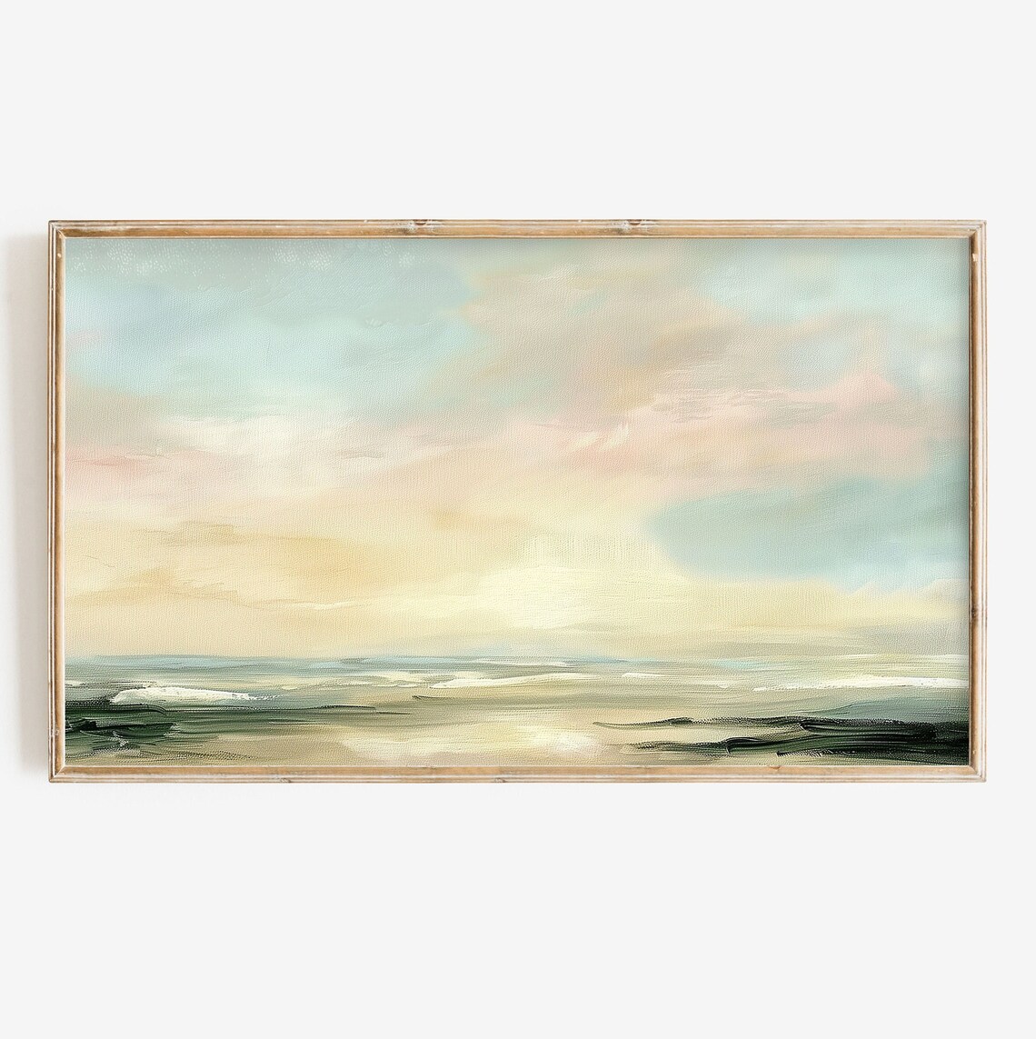 Abstract Ocean Seascape Soft Neutral Pastel Beach Horizon Poster