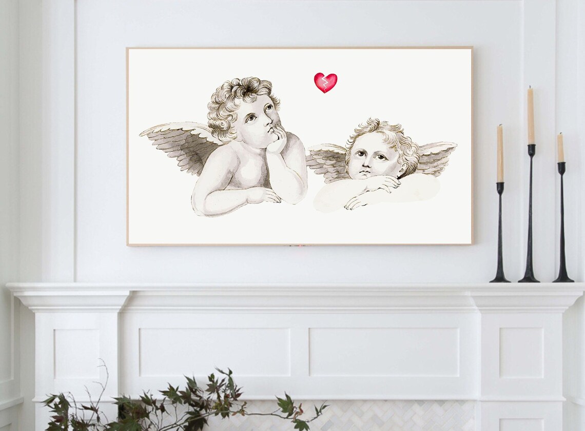 Vintage Cupid Cherubs Broken Heart Anti Valentine Spring Wall Poster - Image 4