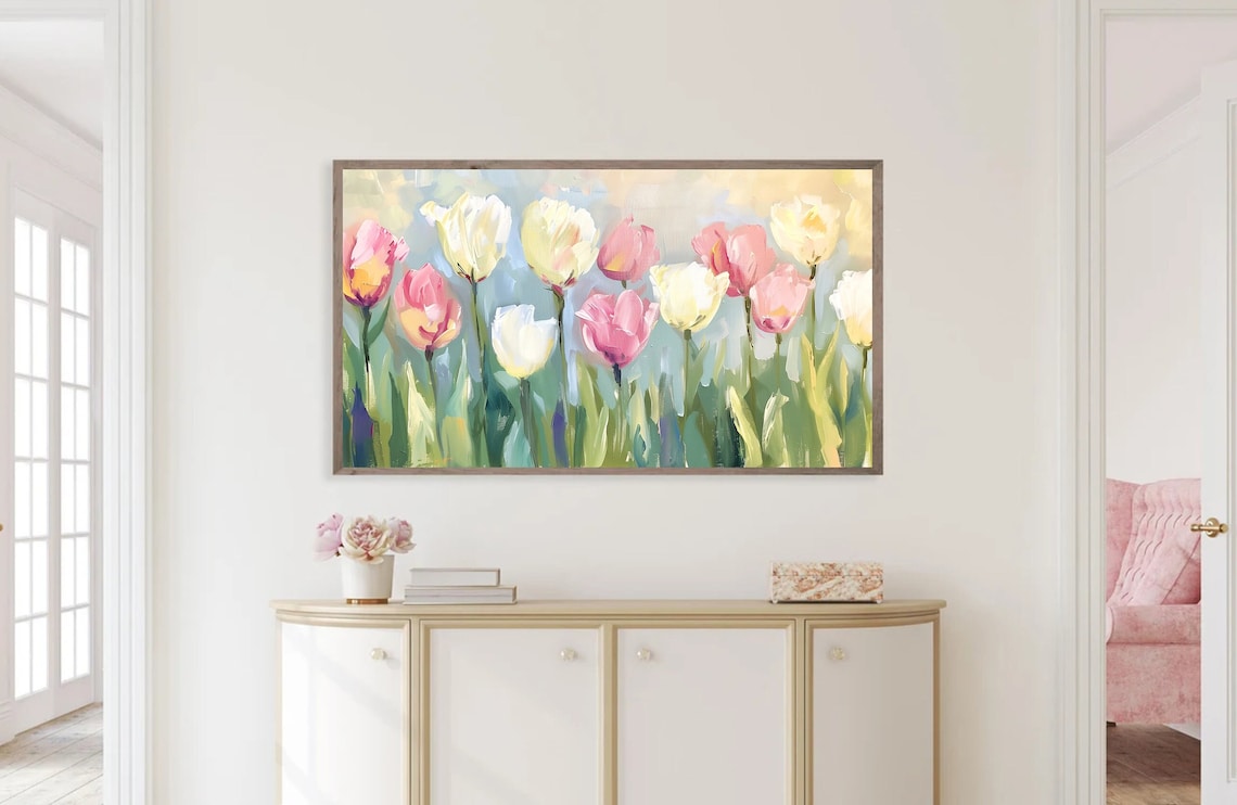 Spring Tulip Easter Pastel Floral Art Print - Image 4
