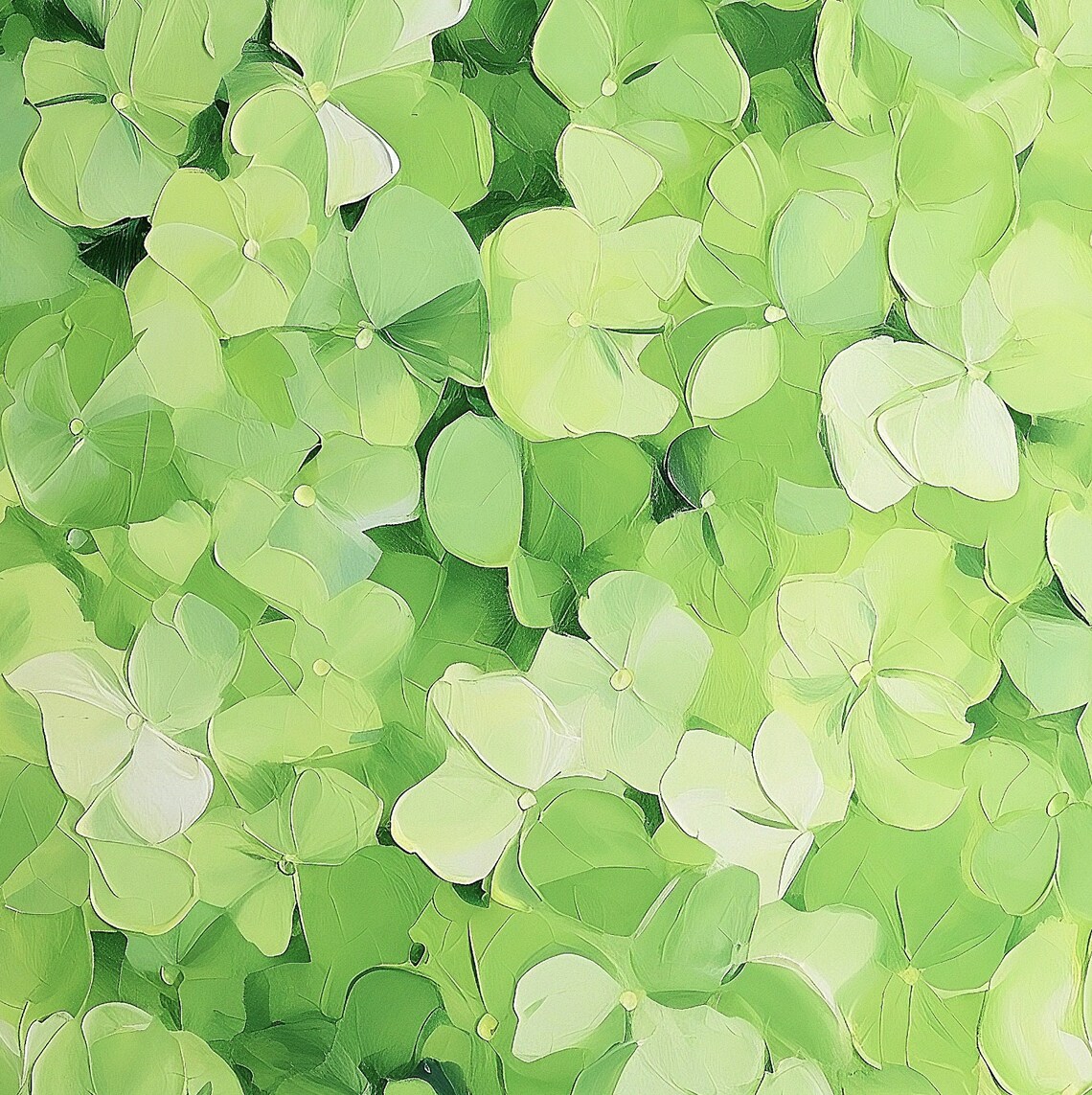 St. Patrick's Day Green Abstract Shamrock Art Print - Image 3