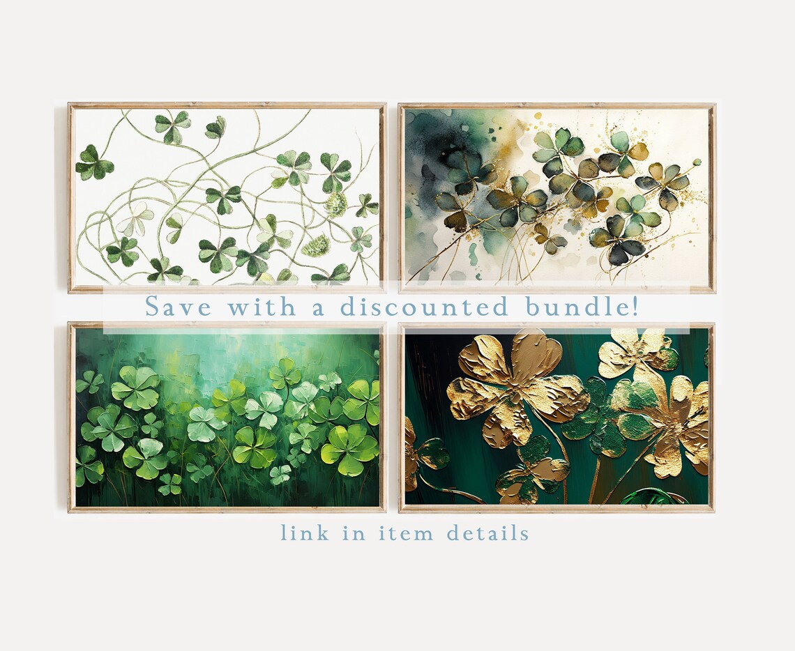 St. Patrick's Day Abstract Clovers Art Print - Image 2