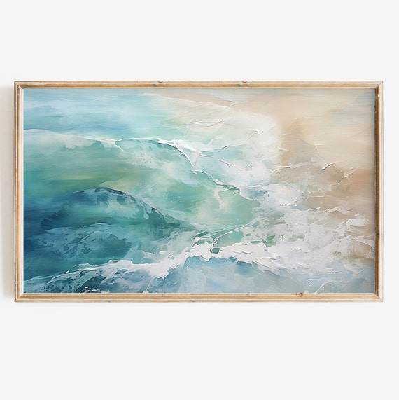 Summer Abstract Ocean Waves Seascape Art Print