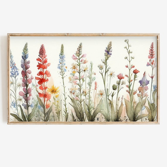 Spring Cottagecore Soft Floral Watercolor Art Print