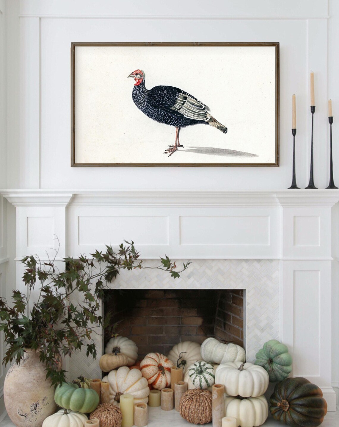 Vintage Turkey Illustration Thanksgiving Fall Farmhouse Art Poster - Image 3