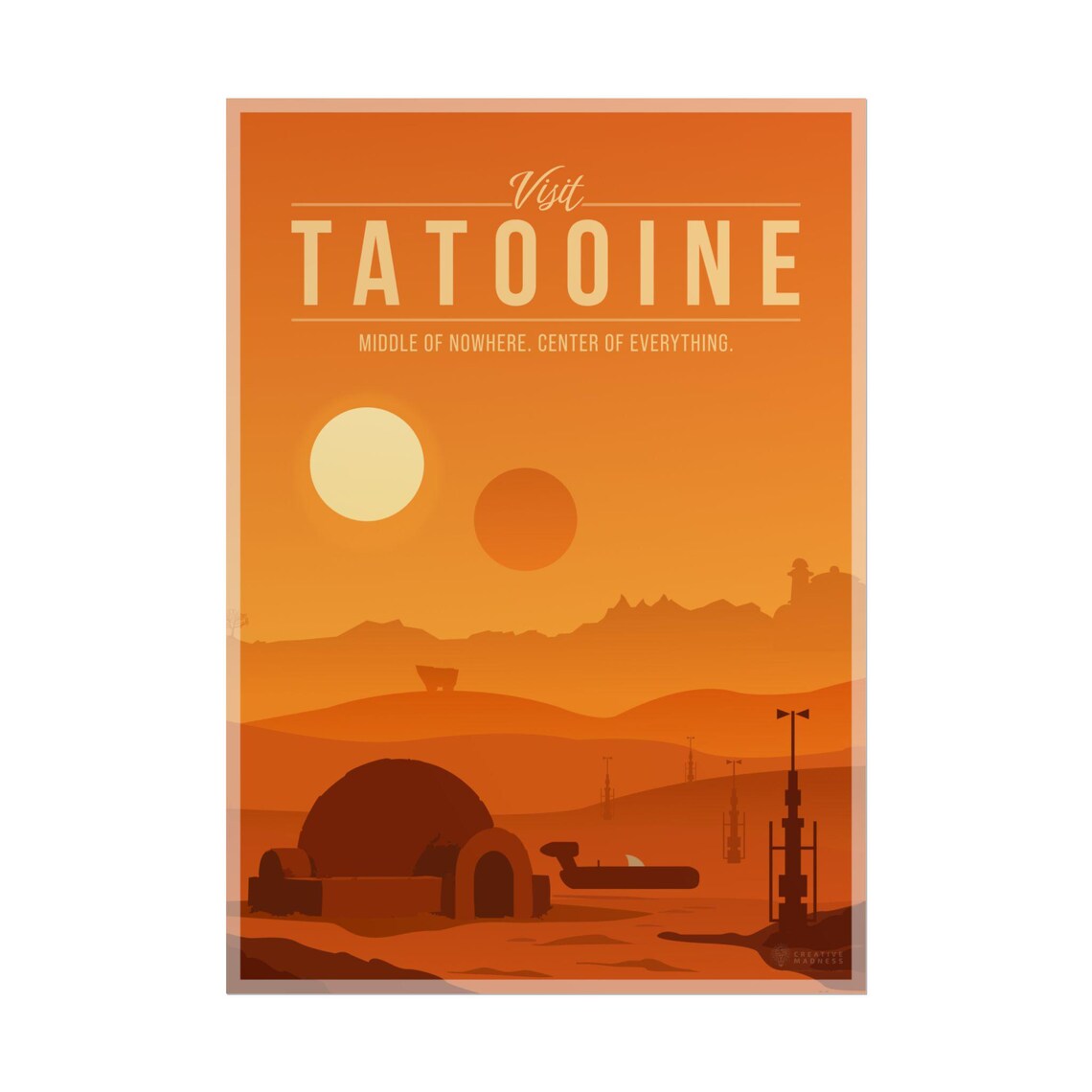 Tantooine Galactic Travel Poster, Sci-Fi Art Print
